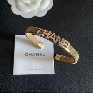 Chanel Gold Tone Mesh Bracelet